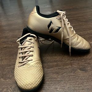 Adidas Kids Messi 16.3 Turf Soccer Shoes Copper Metallic/Core Black size 1